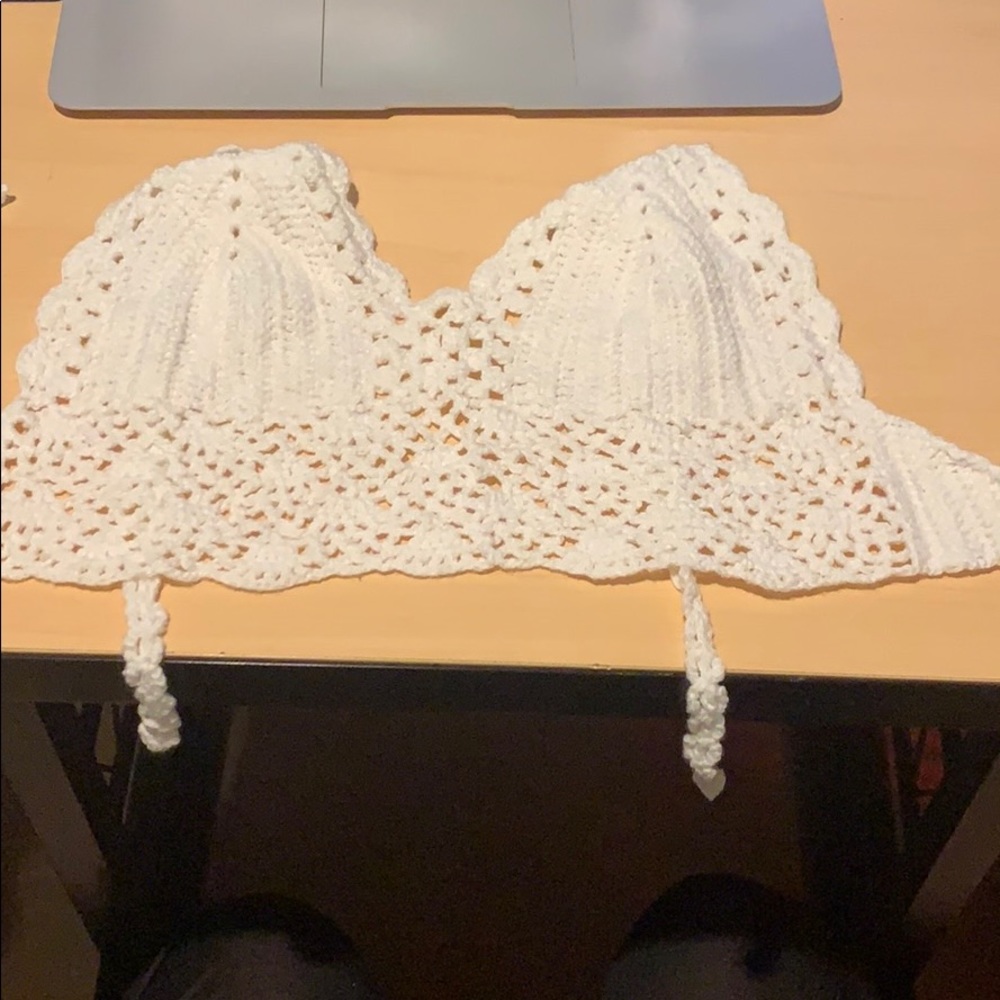 White crochet bralette